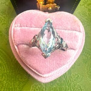 Art Deco Topaz Marquise Ring